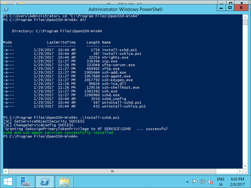 download openssh for windows server 2012