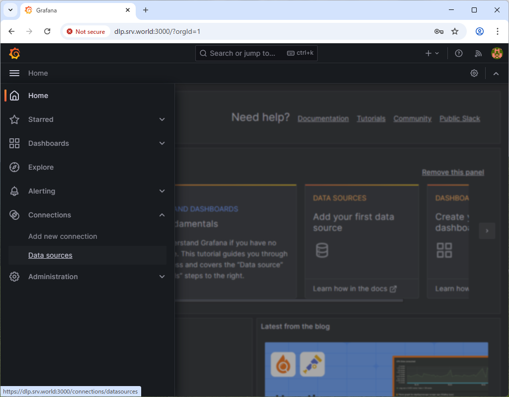 CentOS Stream 10 : Prometheus : Grafana でデータを可視化する : Server World