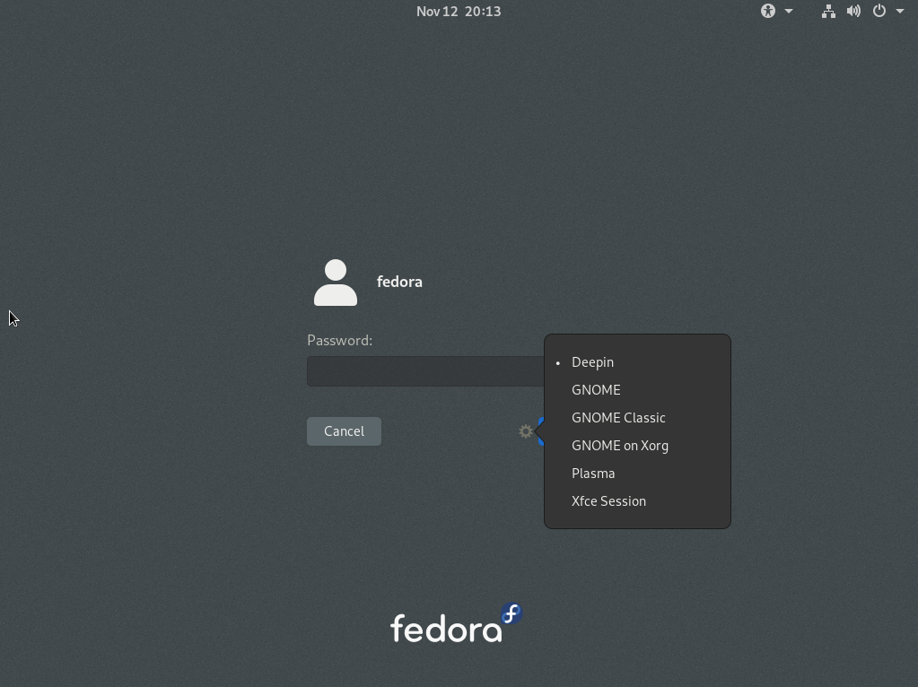 Fedora 31 Deepin デスクトップ Server World