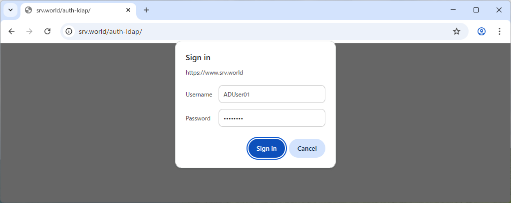 Fedora 44 : Apache httpd : Basic 認証 + LDAP : Server World