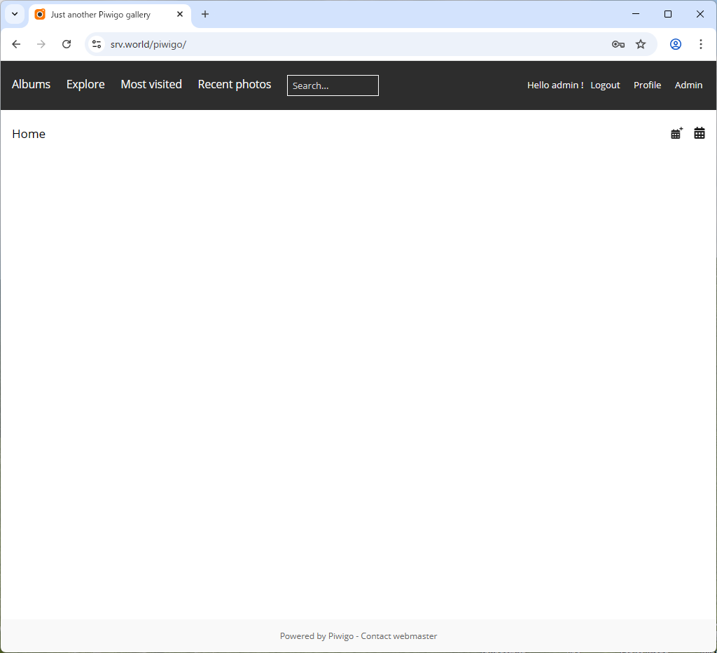 FreeBSD 15 : Apache httpd : フォトギャラリー : Piwigo : Server World