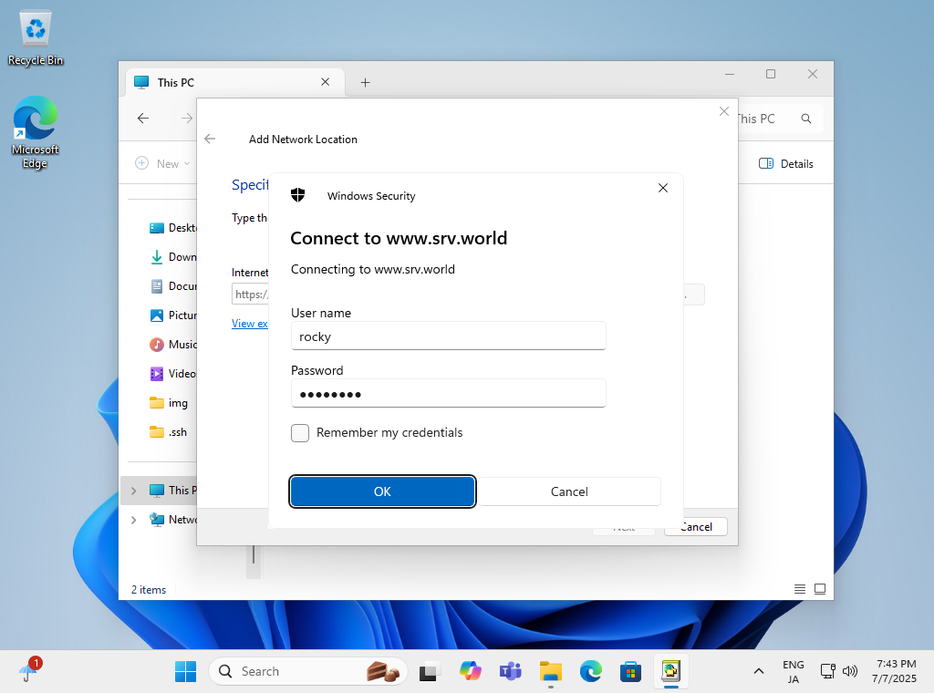 Rocky Linux 10 : Apache httpd : WebDAV の設定 : Server World
