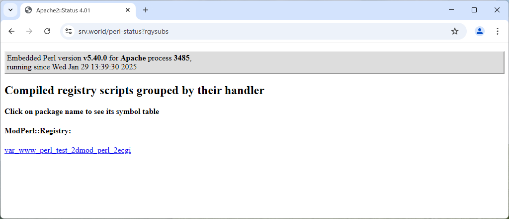 Rocky Linux 10 : Apache httpd : mod_perl の設定 : Server World