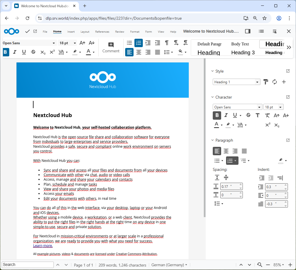Rocky Linux 10 : NextCloud : オフィス系アプリケーションを利用 : Server World