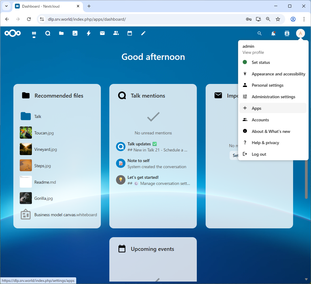 Rocky Linux 10 : NextCloud : 外部ストレージを利用する : Server World