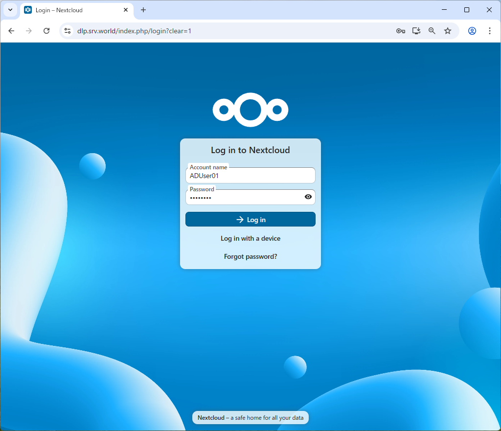 Rocky Linux 10 : NextCloud : AD 統合 : Server World