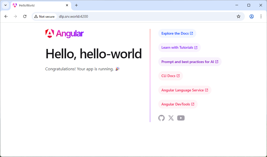 Rocky Linux 10 : Angular 20 : インストール : Server World