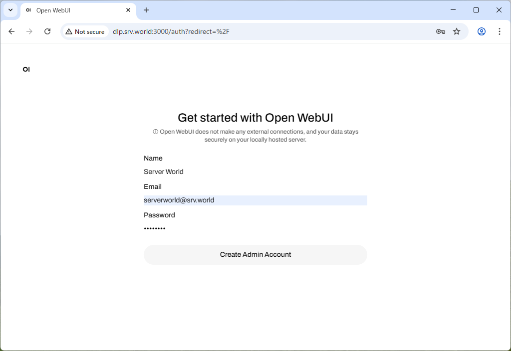 Rocky Linux 10 : Open WebUI インストール : Server World