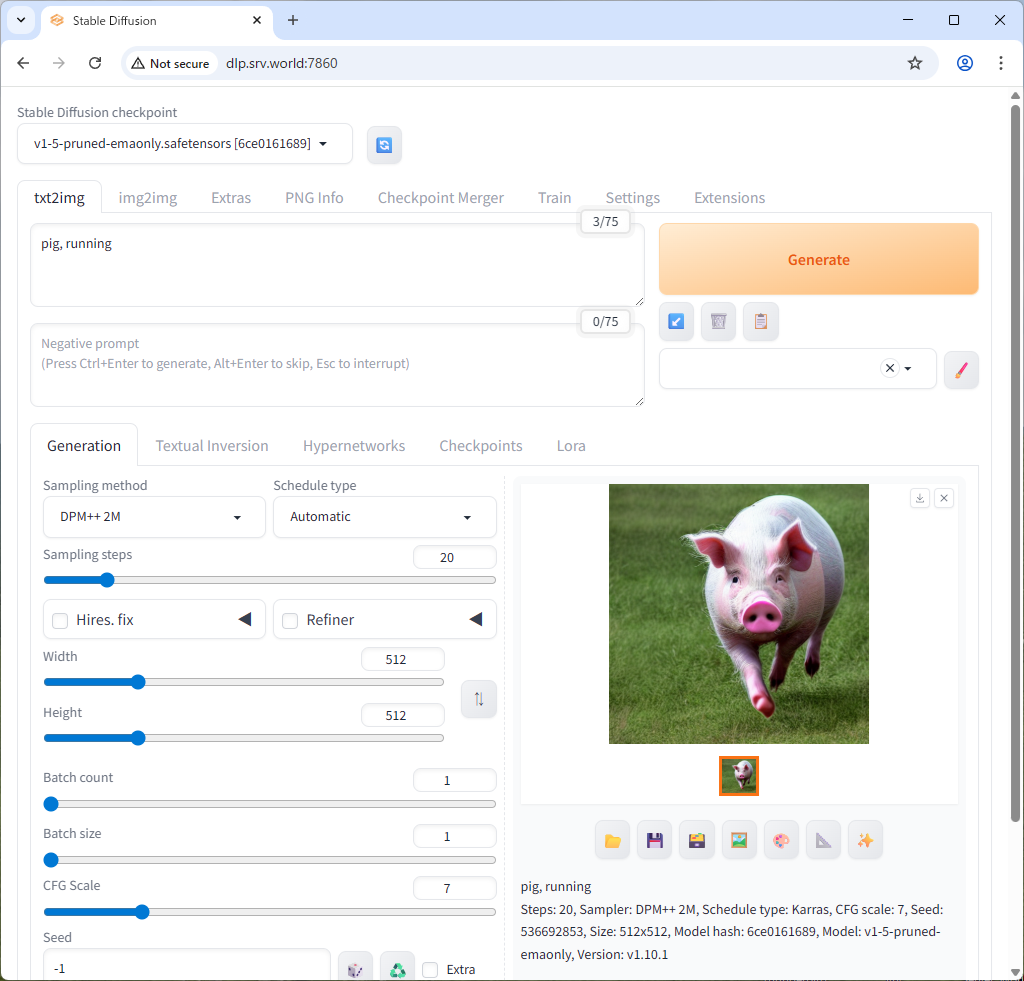 Rocky Linux 10 : Stable Diffusion 設定 : Server World