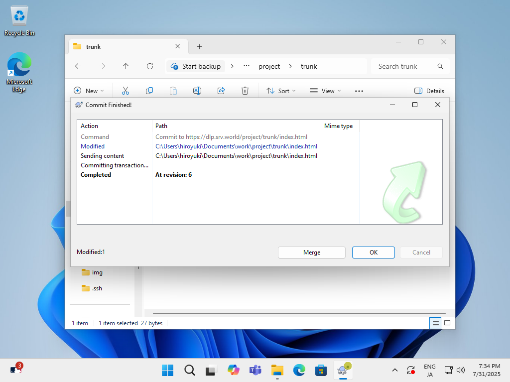 Rocky Linux 10 : Subversion : Windows クライアント : Server World