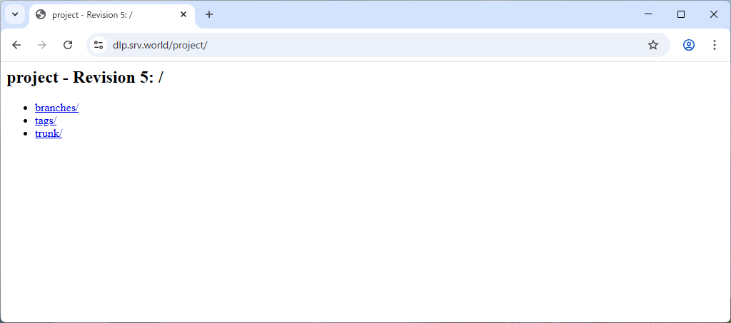 Rocky Linux 10 : Subversion : HTTP でアクセスする : Server World