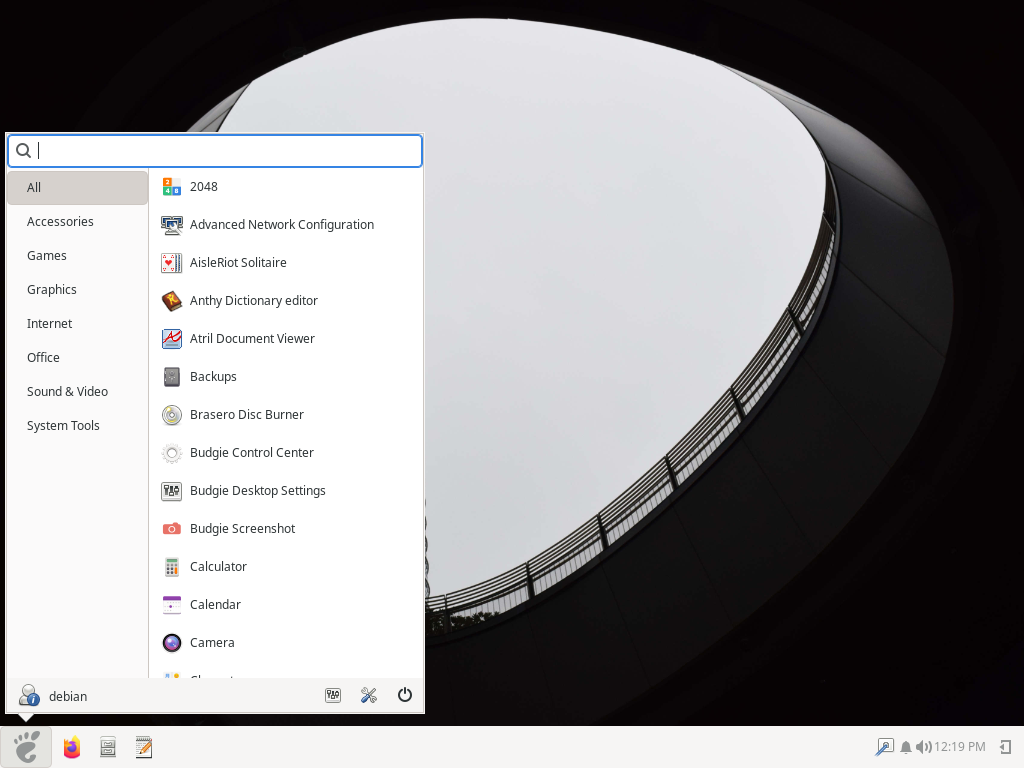 Debian 13 trixie : Budgie Desktop : Server World