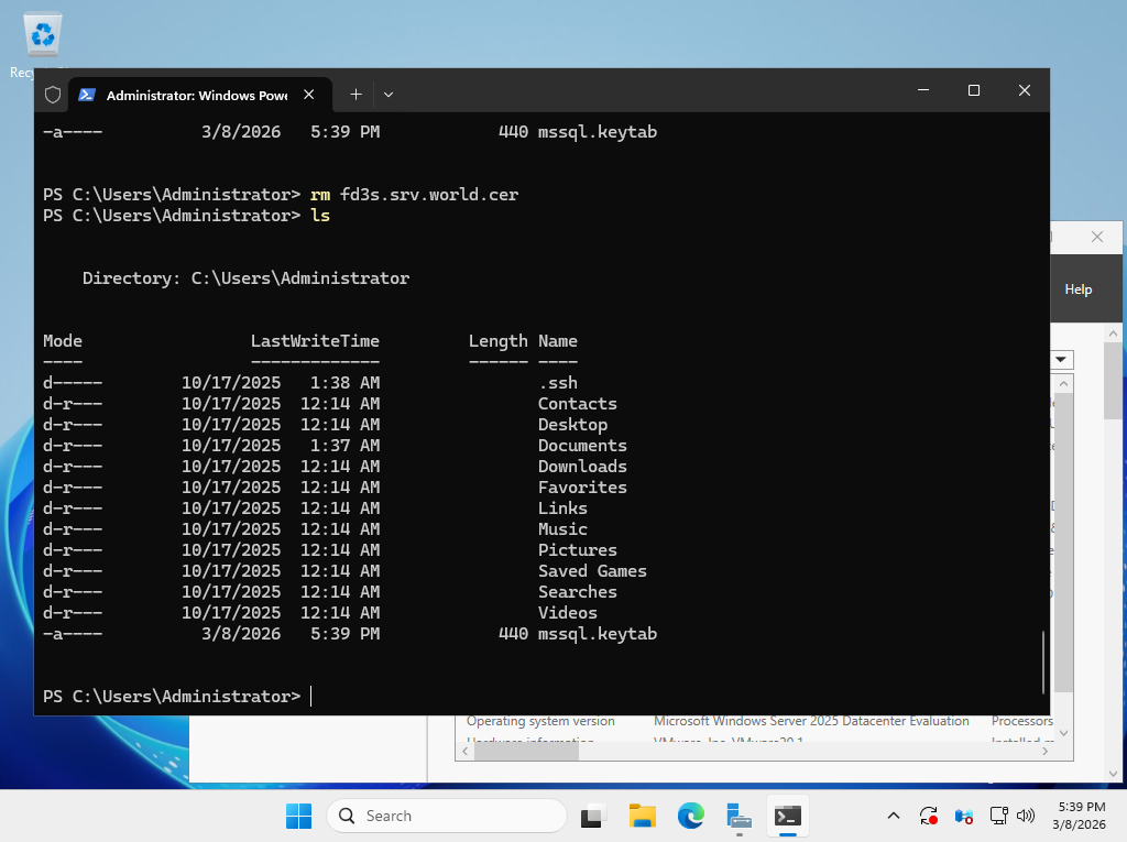 Debian 13 trixie : SQL Server 2025 : Windows Authentication : Server World