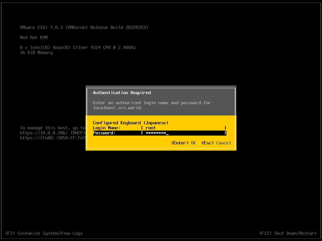 Vmware esxi 7 install server world