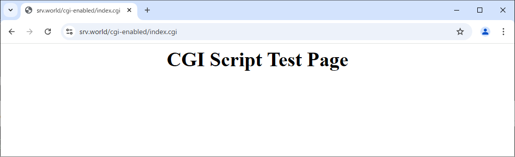 Fedora 43 : Apache httpd : Use CGI Scripts : Server World