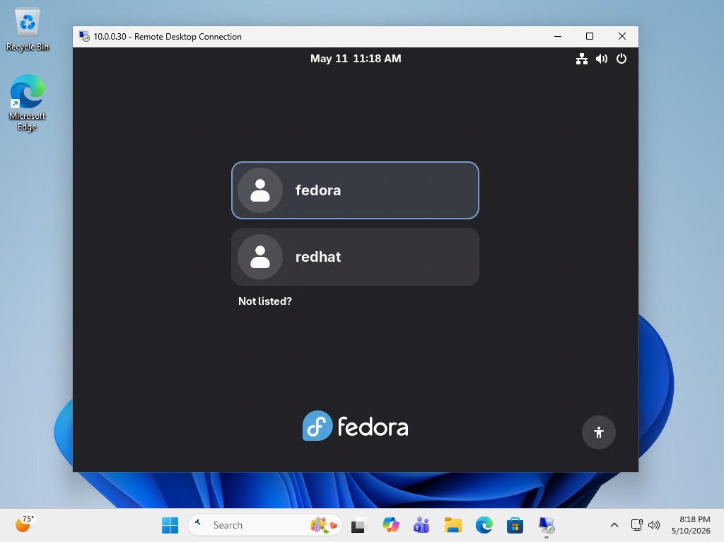 Fedora 44 : GNOME Remote Desktop : Server World