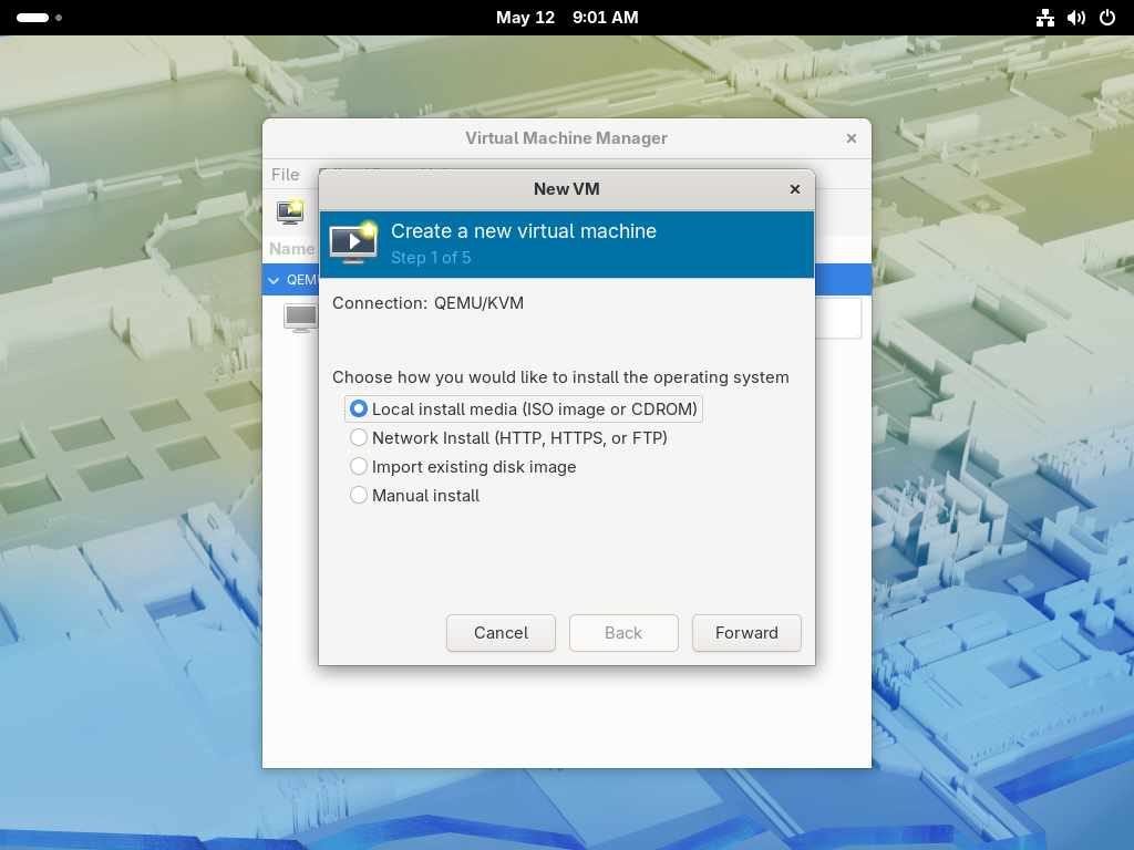 Fedora 44 : KVM : Create Virtual Machines (GUI) : Server World