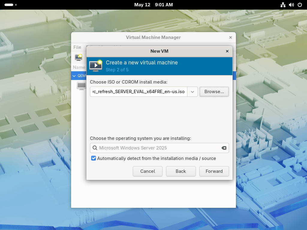 Fedora Server Gui Fedora 44 : KVM : Create Virtual Machines (GUI) : Server World