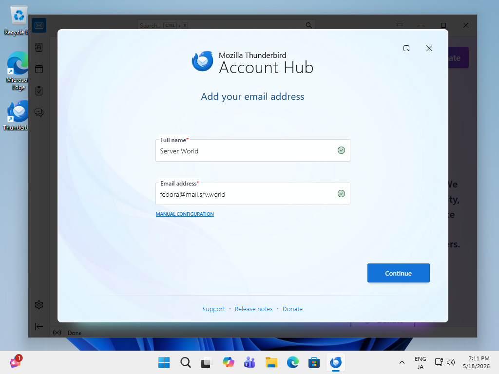 Fedora 44 : Email Client Setting : Server World