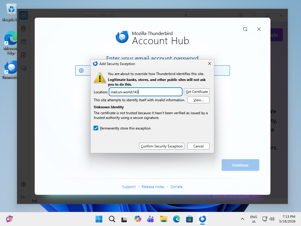 Fedora 44 : Email Client Setting : Server World