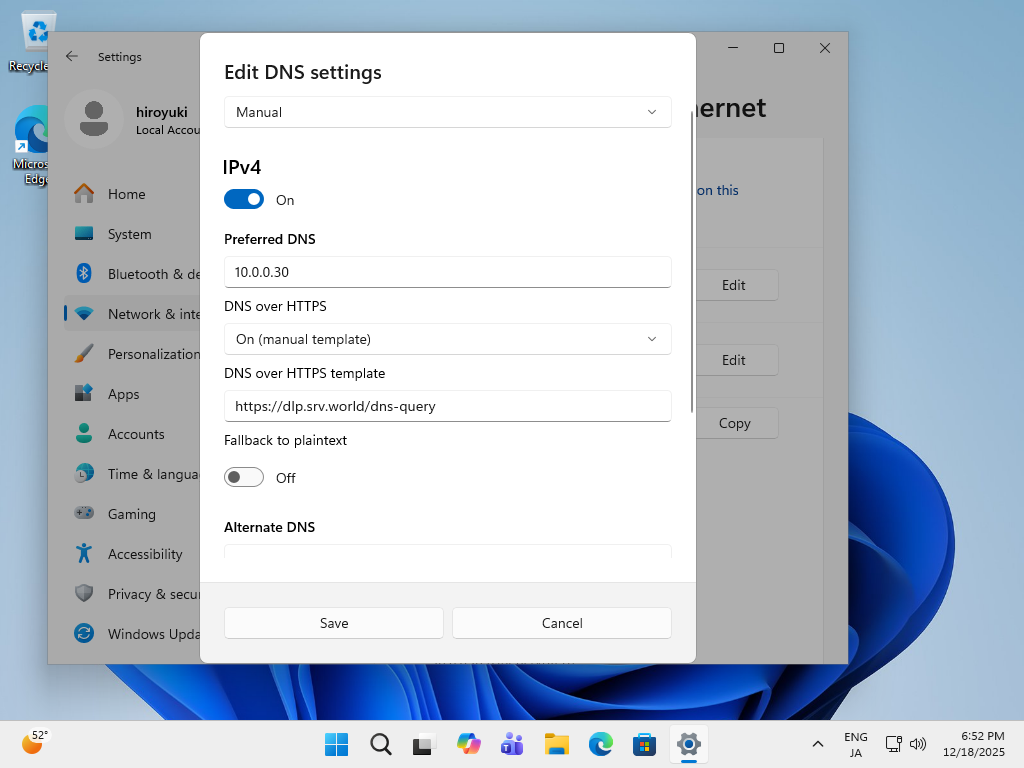 FreeBSD 15 : BIND : DNS over HTTPS (Client) : Server World