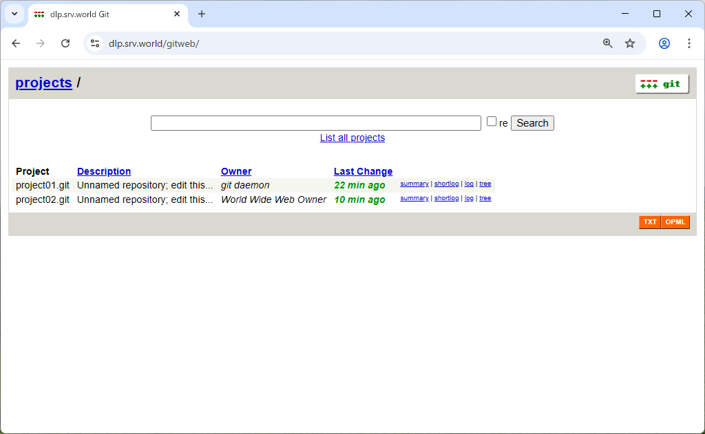 FreeBSD 15 : Git : Install Gitweb : Server World