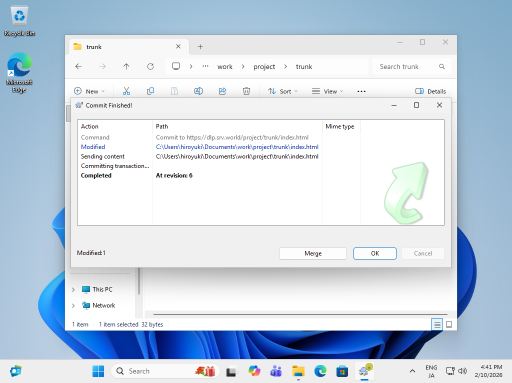 FreeBSD 15 : Subversion : Access from Windows Clients : Server World
