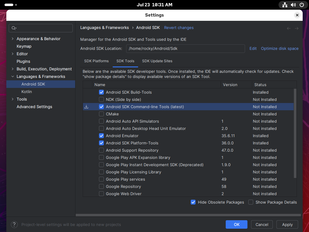 Rocky Linux 10 : Install Flutter : Server World