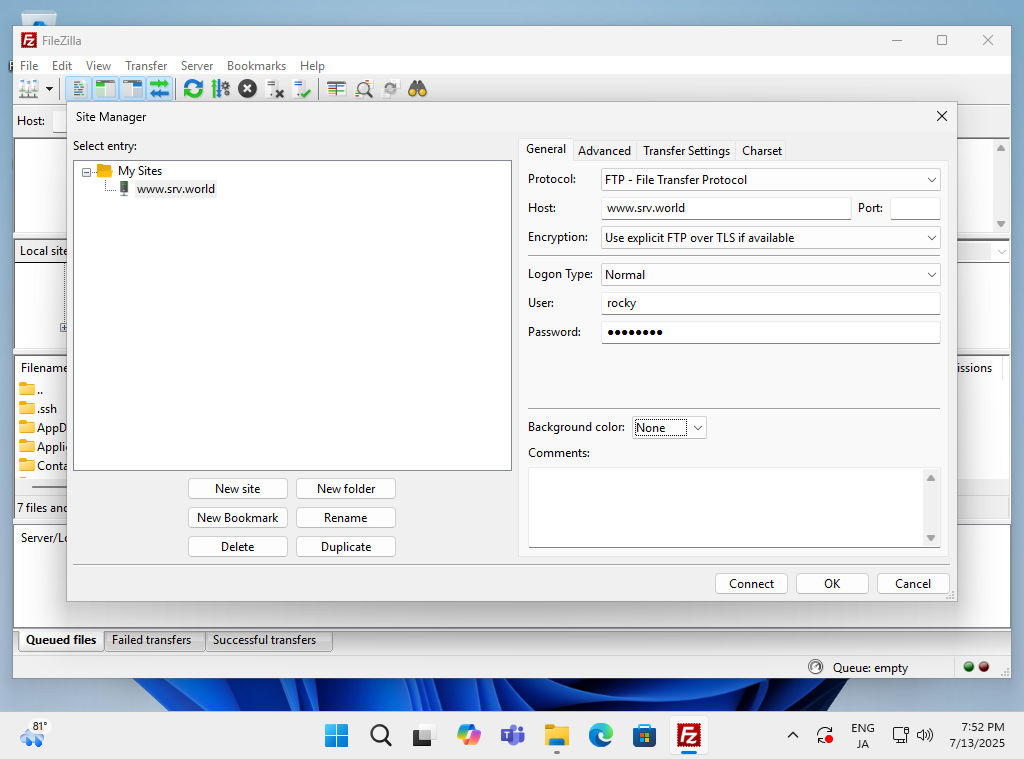 Rocky Linux 10 : Vsftpd over SSL/TLS : Server World