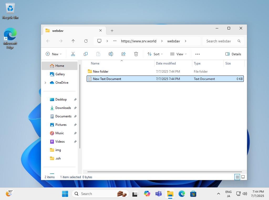 Rocky Linux 10 : Apache httpd : Configure WebDAV : Server World