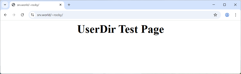 Rocky Linux 10 : Apache httpd : Enable Userdir : Server World