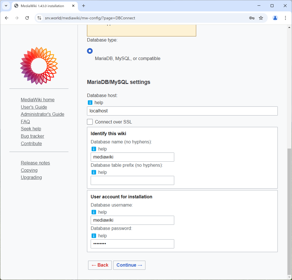 Rocky Linux 10 : Apache httpd : Wiki System : MediaWiki : Server World