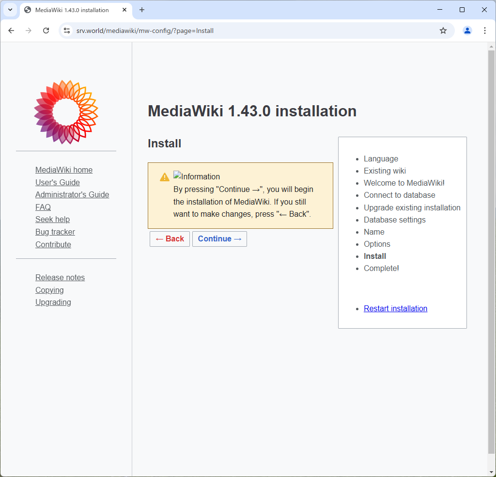 Rocky Linux 10 : Apache httpd : Wiki System : MediaWiki : Server World