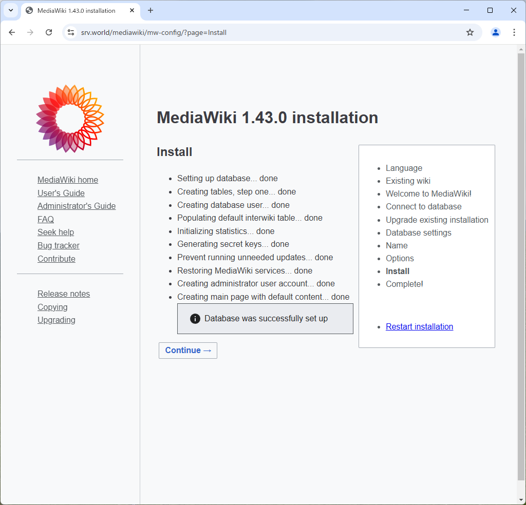 Rocky Linux 10 : Apache httpd : Wiki System : MediaWiki : Server World