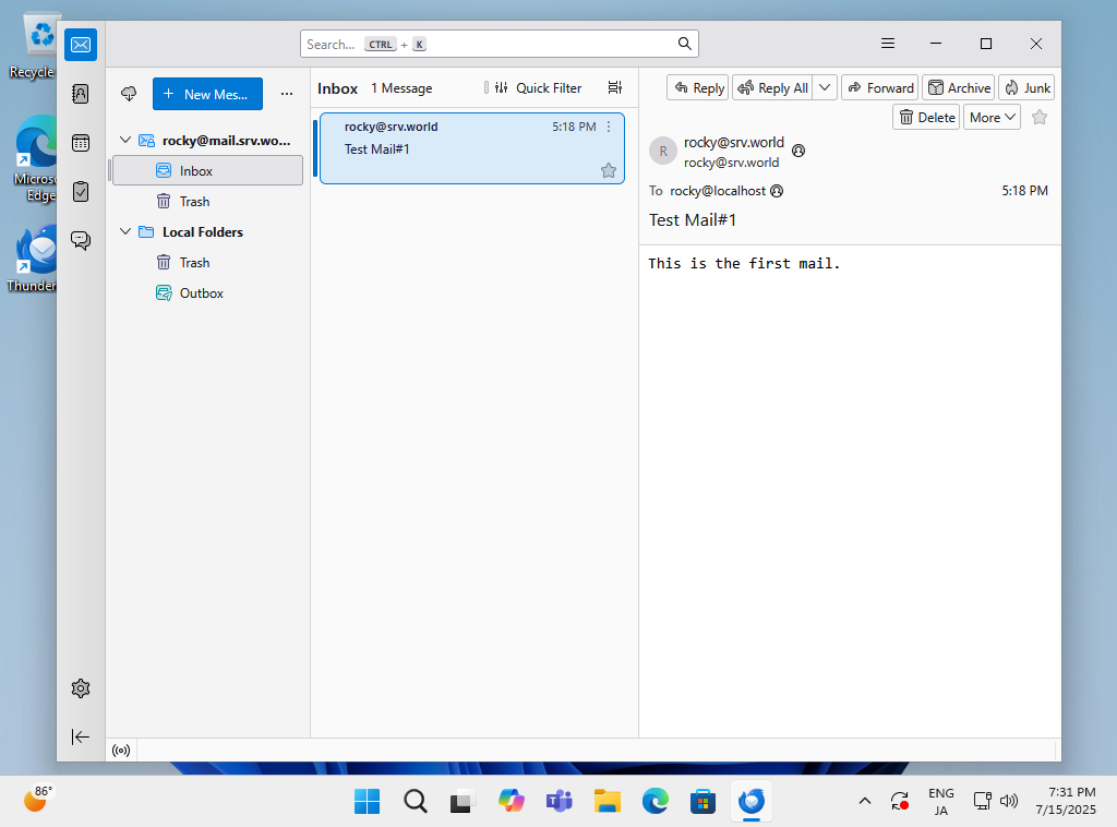 Rocky Linux 10 : Email Client Setting : Server World