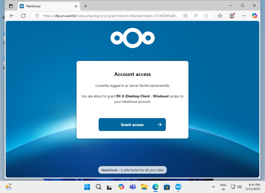 Rocky Linux 10 : NextCloud : Access via Desktop Client : Server World