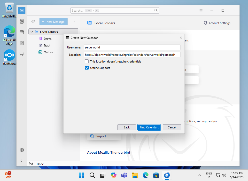 Rocky Linux 10 : NextCloud : Use Calendar : Server World