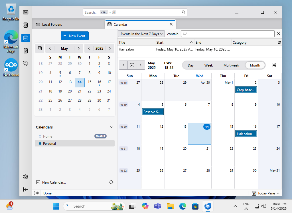 Rocky Linux 10 : NextCloud : Use Calendar : Server World