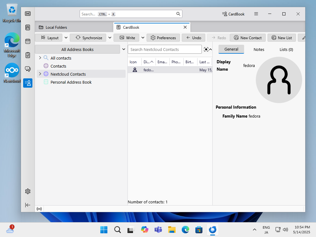 Rocky Linux 10 : NextCloud : Use Address Book : Server World