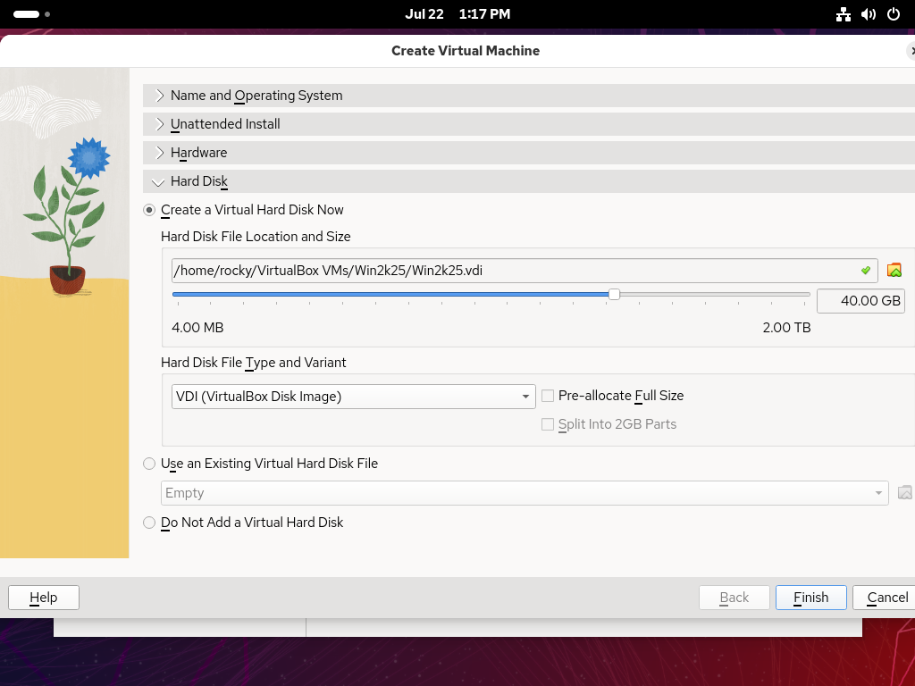 Rocky Linux 10 : VirtualBox : Create Virtual Machine (GUI) : Server World