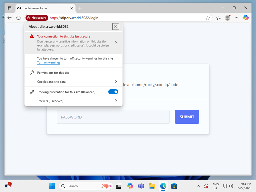 Rocky Linux 10 : Code Server : Install : Server World