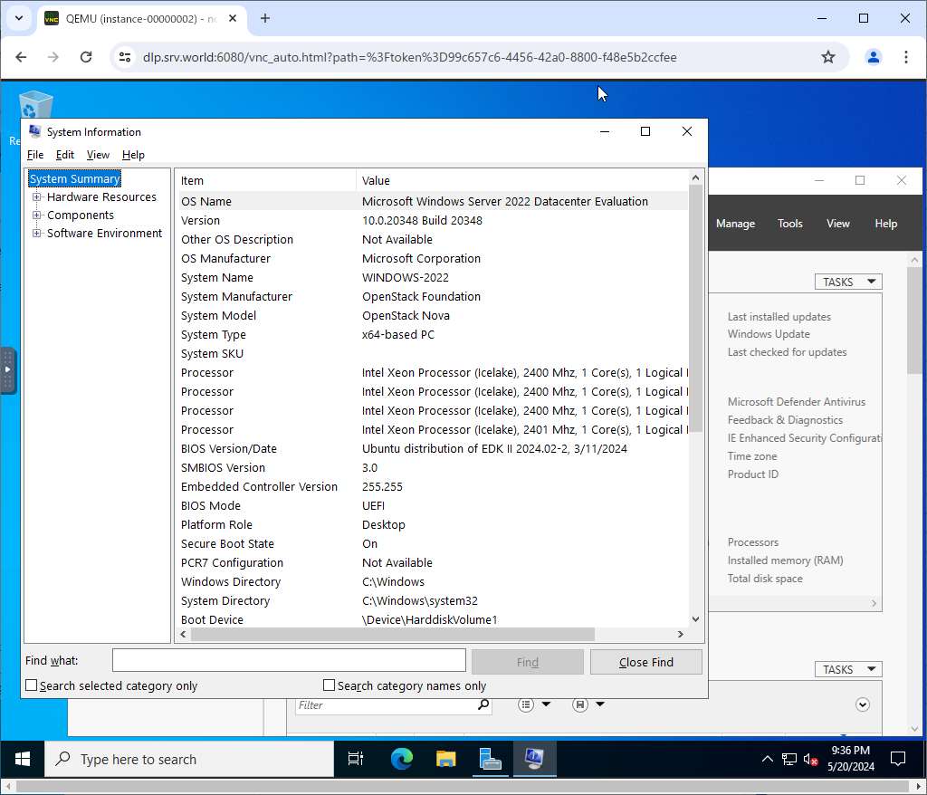 Ubuntu 24.04 : OpenStack Caracal : Create Instances (Windows) : Server ...