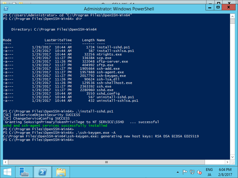 Windows Server 2012 R2 : Install OpenSSH : Server World
