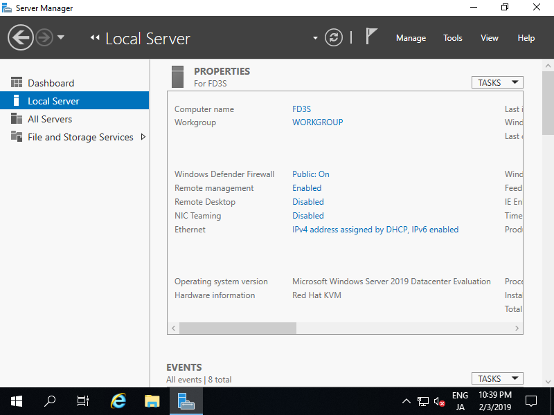 how to configure a static ip address on windows server 2019