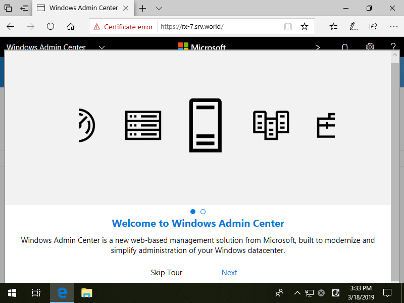windows server 2019 admin center