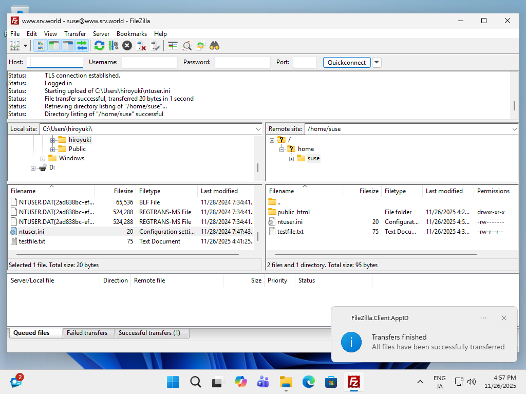 openSUSE Leap 16 : ProFTPD over SSL/TLS : Server World