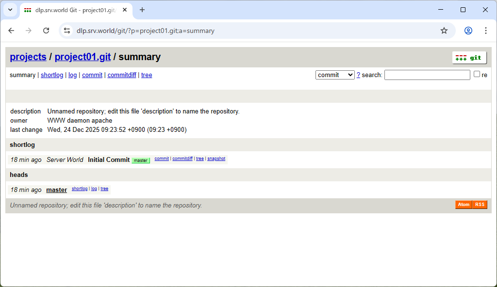 openSUSE Leap 16 : Git : Install Gitweb : Server World