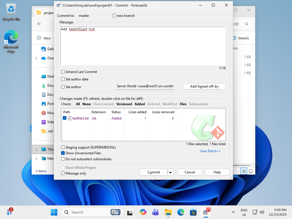 openSUSE Leap 16 : Git : Install TortoiseGit : Server World