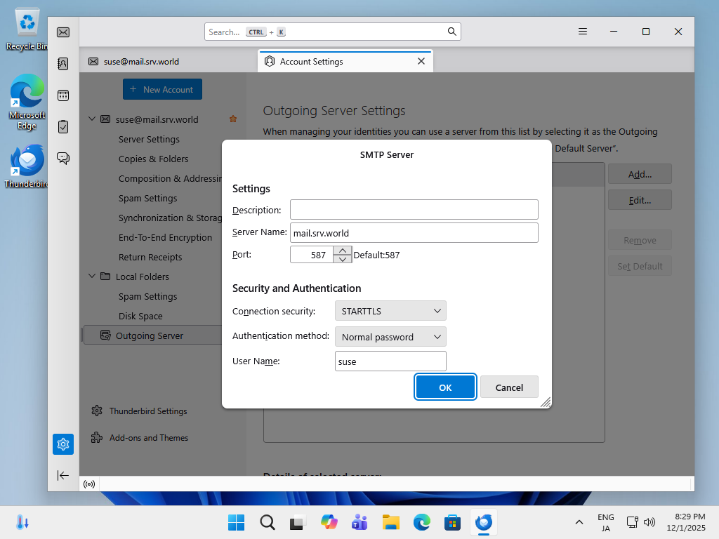 openSUSE Leap 16 : SSL/TLS (Postfix & Dovecot) : Server World