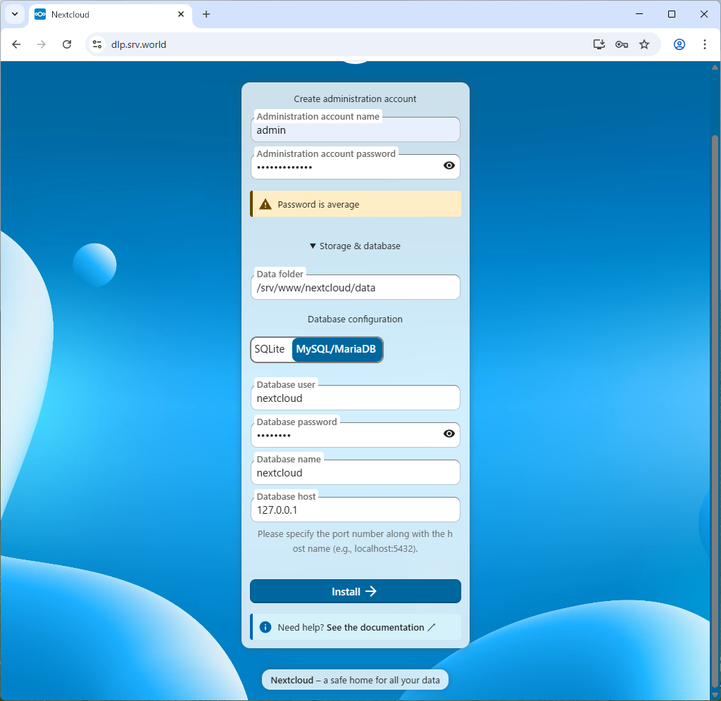 openSUSE Leap 16 : NextCloud : Install : Server World